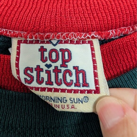 Vintage Cardinal Sweatshirt Womens Size XL Green Red Winter Granny USA Made - Picture 6 of 11